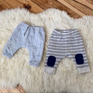 2 pc Bundle Drop Crotch Joggers 3-6 months